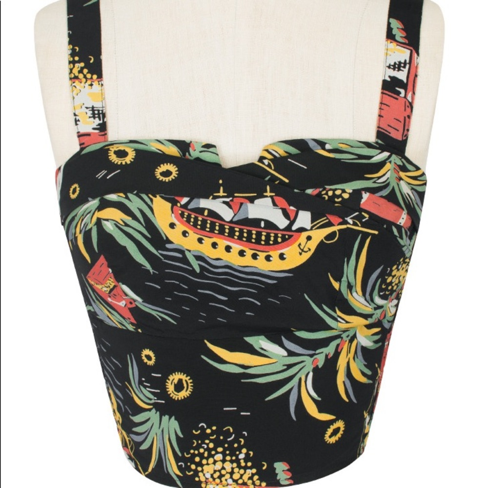 Trashy Diva Pirate Treasure Trixie top EUC sz LG